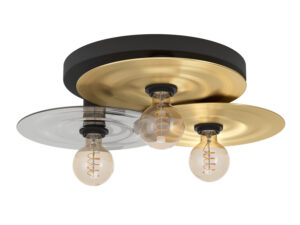 Eglo Plafondlamp LINTMILL - Zwart/Goud/Glas Goud
