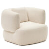 Kave home Fauteuil MARTINA - Witte schapenvacht Wit