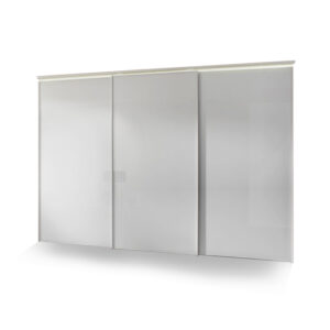 Staud Kast schuifdeurkast 3 deuren SINFONIE - Alpinewit Glas