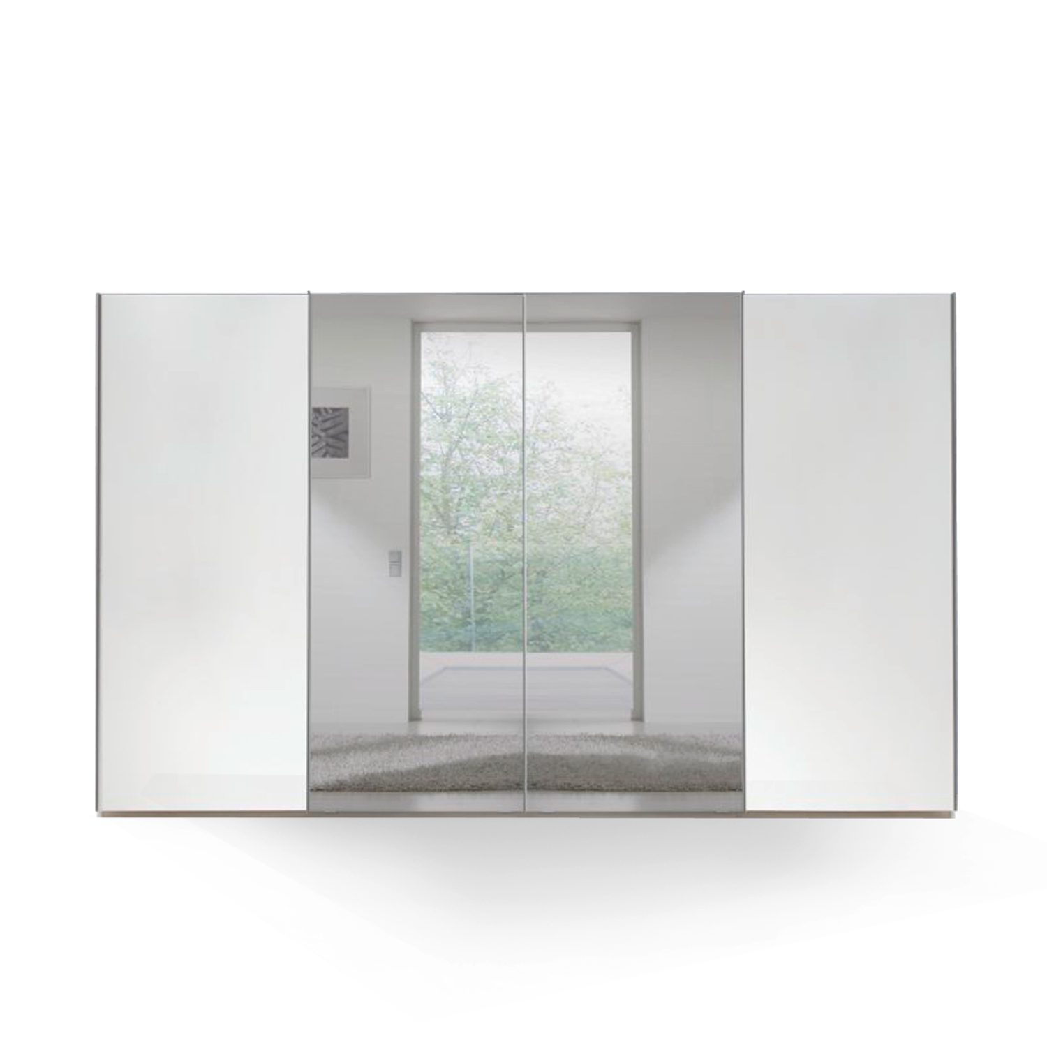 Nolte Kast schuifdeurkast met tv-unit MARCATO - Matglas Wit Wit Nolte Kast schuifdeurkast met tv-unit MARCATO - Matglas Wit Wit
