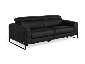 Calia 3-zit met relaxen PIER - Leder zwart Zwart