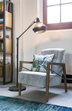 Henders & hazel Fauteuil NORTHON met houten arm - Mint Groen