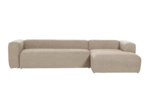 Kave home 4-zit met chaise longue rechts BLOK - Beige Beige