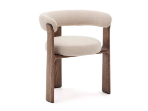 Kave home Eetkamerstoel 3 poten GRANITE - Beige/Walnoot Beige