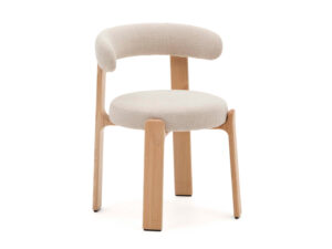 Kave home Eetkamerstoel 4 poten GRANITE - Beige/Naturel Beige