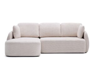 Kave home Hoekzetel met slaapfunctie LAIRA - Ecru Wit