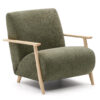 Kave home Fauteuil MEGHAN - Groen chenille/Naturel Groen