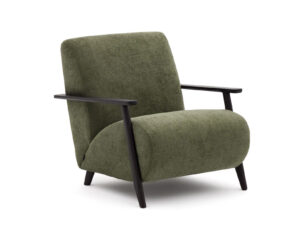 Kave home Fauteuil MEGHAN - Groen chenille/Wengé Groen