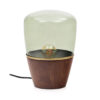 Kave home Tafellamp SILEX - Groen glas/Walnoot Glas