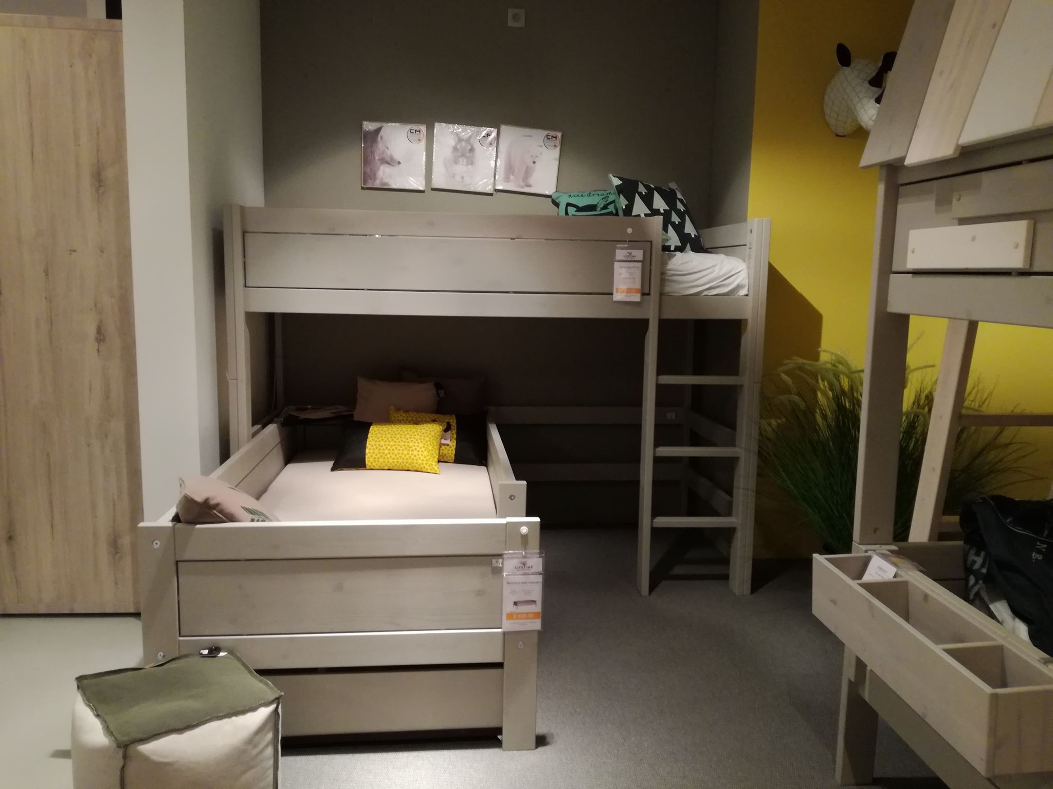 Lifetime Hoogslaper met basisbed & bedlades - Grey Wash Grijs Lifetime Hoogslaper met basisbed & bedlades - Grey Wash Grijs