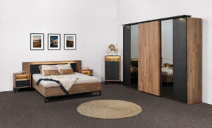 Meubar Slaapkamer JAIPUR - Old teak/Elegant Black Hout