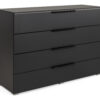 Rauch Commode met 4 laden 20 UP - Zwart Zwart Rauch Commode met 4 laden 20 UP - Zwart Zwart