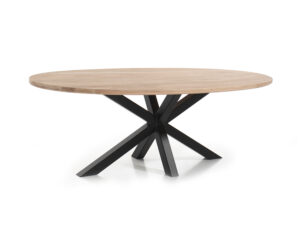 William winston Eetkamertafel ovaal GLASGOW - Creamy white Hout