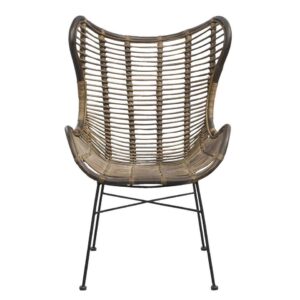 Fauteuil Jasmine - rotan/metaal - bruin - Leen Bakker