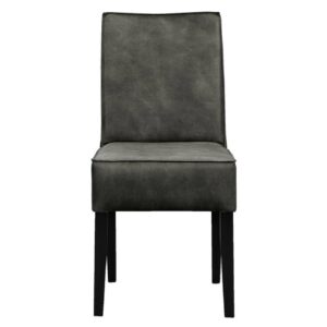 Eetkamerstoel Casey - leder donkergrijs - 93x46x68 cm - Leen Bakker