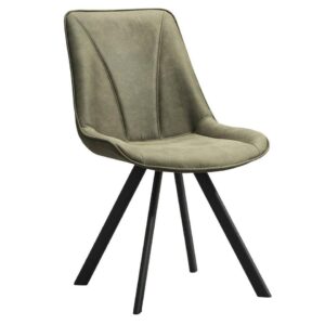 Eetkamerstoel Bas - stof Cowboy - olijfgroen - Leen Bakker