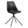 Eetkamerstoel Senja - zwart - zwart metaal - Leen Bakker Eetkamerstoel Senja - zwart - zwart metaal - Leen Bakker