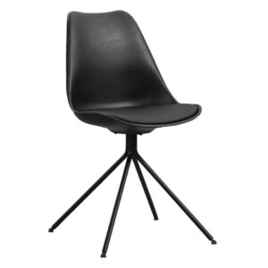 Eetkamerstoel Senja - zwart - zwart metaal - Leen Bakker