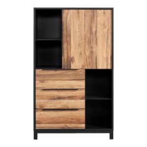 Kast Luc - antraciet-/eikenkleur - 150x90x48 cm - Leen Bakker