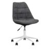 Bureaustoel Senja - geblokt - antraciet - wit metaal - Leen Bakker