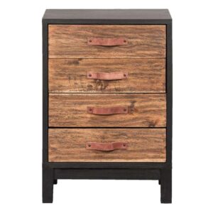 Ladekast Kobe - zwart/bruin - 64x44x33 cm - Leen Bakker