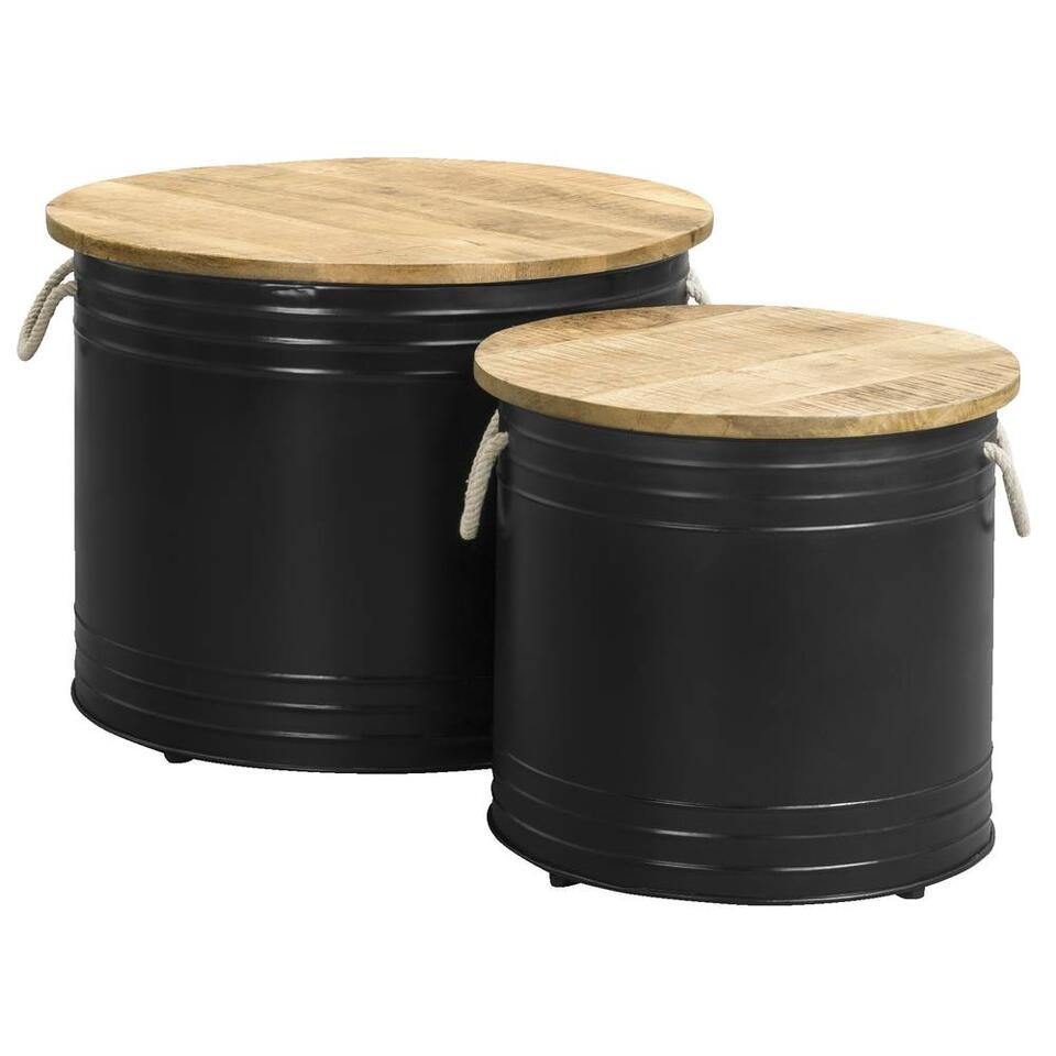 Set bijzettafels Bjarne - antraciet - Leen Bakker Set bijzettafels Bjarne - antraciet - Leen Bakker