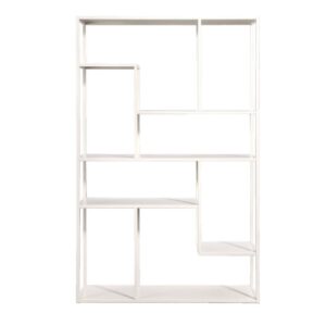 Vakkenkast Stan - zand - metaal - 188x120x35 cm - Leen Bakker