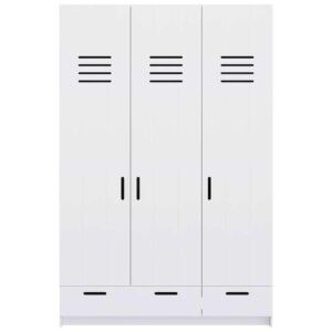 Pure XL by WOOOD kleerkast Locker - wit - 215x142x60 cm - Leen Bakker
