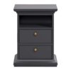 Nachtkastje Amber - 2 lades - antraciet - Leen Bakker