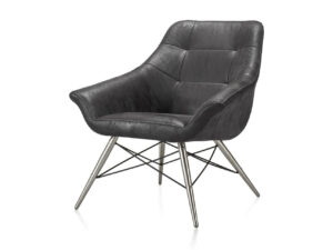 Henders & hazel Fauteuil RAVENNA - Antraciet/rvs Grijs