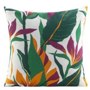 Sierkussen Birgit - wit/groen - 45x45 cm - Leen Bakker