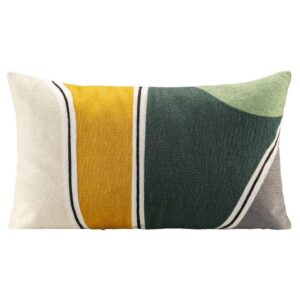 Sierkussen Boje - groen/beige - 30x50 cm - Leen Bakker