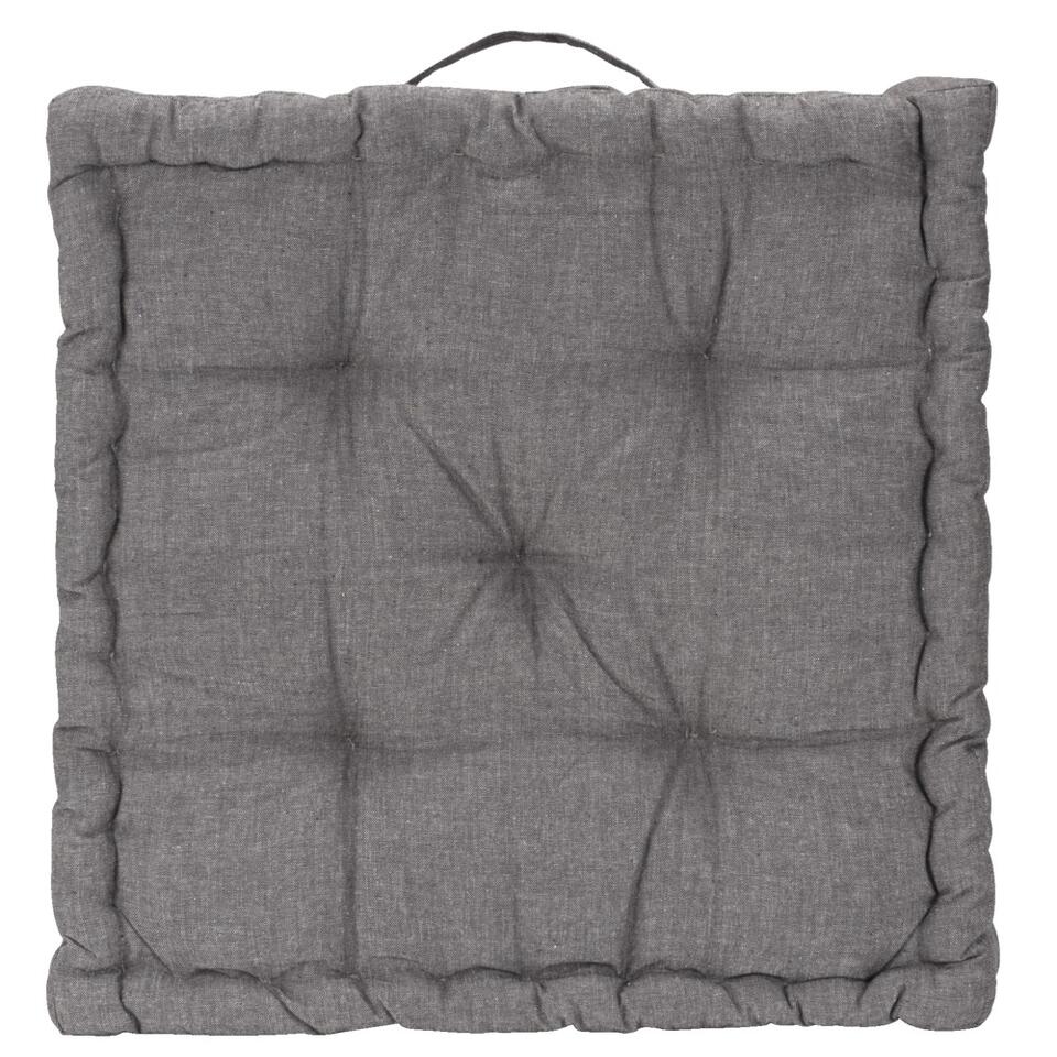 Matraskussen Hugo - antraciet - 45x45x10 cm - Leen Bakker Matraskussen Hugo - antraciet - 45x45x10 cm - Leen Bakker