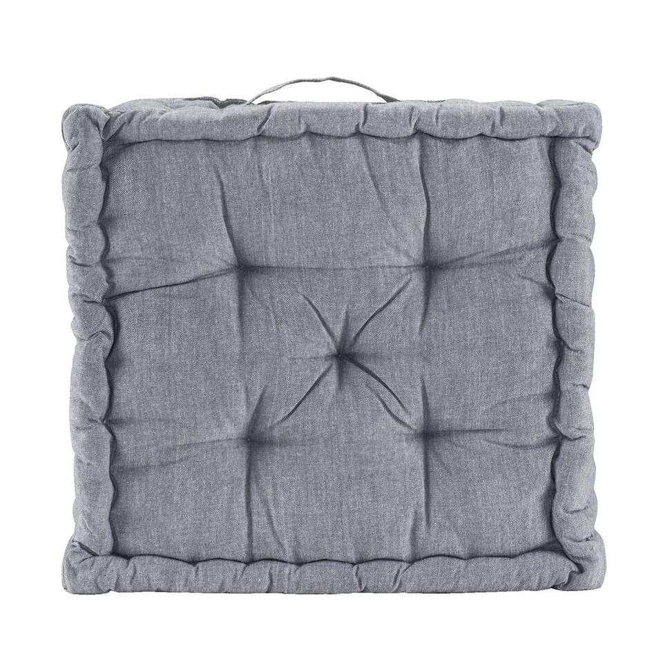 Matraskussen Rens - grijsblauw - 45x45x10 cm - Leen Bakker Matraskussen Rens - grijsblauw - 45x45x10 cm - Leen Bakker