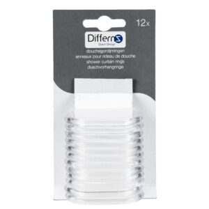 Douchegordijnringen Minor - transparant - 5 cm (12 stuks) - Leen Bakker