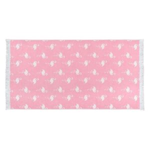 Hamamdoek Flamenco - roze - 90x170 cm - Leen Bakker