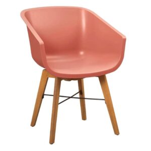 Hartman kuipstoel Amalia - terracottakleur - eucalyptus onderstel - Leen Bakker