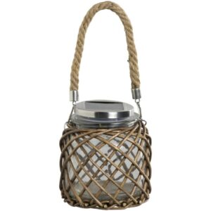 Solar tafellantaarn - glas - 11x11x12 cm - Leen Bakker