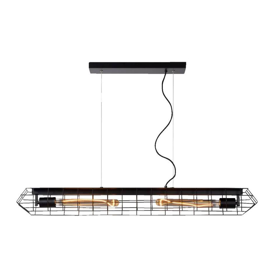 Hanglamp Lando - zwart - 134x100x12 cm - Leen Bakker Hanglamp Lando - zwart - 134x100x12 cm - Leen Bakker