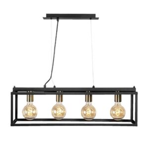 Hanglamp Casper x4 - zwart - 120x75x29 cm - Leen Bakker