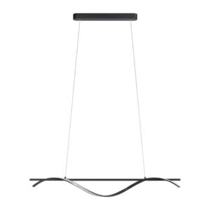 Hanglamp Joa LED - mat zwart metaal - 120x100x12 cm - Leen Bakker