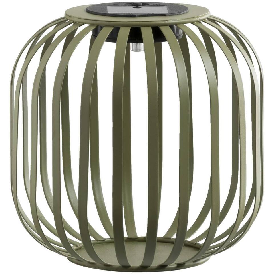 Solar lantaarn Sem - groen metaal - 17xØ17,5 cm - Leen Bakker Solar lantaarn Sem - groen metaal - 17xØ17