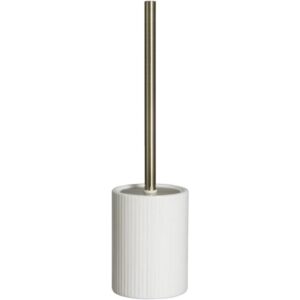 Toiletborstel Ribbel - wit - 34xØ10 cm - Leen Bakker