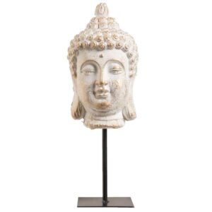 Beeld Boeddha - wit - 35x13x12 cm - Leen Bakker