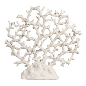 Decoratie Koraalblad - wit - polyresin - 26x26x6