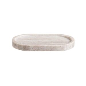 Dienblad Willow - beige - marmer - 20x12 cm - Leen Bakker