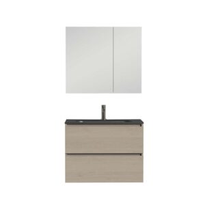 Tiger badkamermeubel Loft - naturel eik/zwart - 80 cm - Leen Bakker