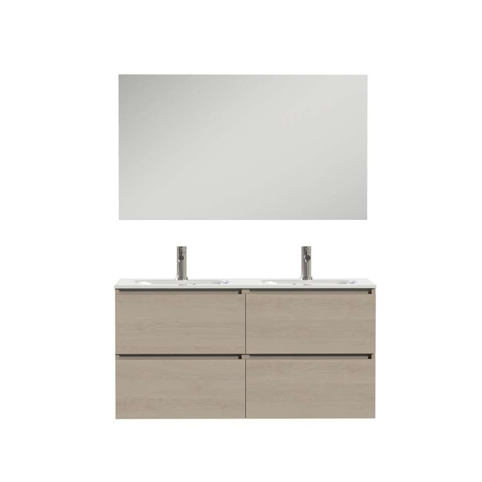 Tiger badkamermeubel Loft - naturel eik/wit - 120 cm - Leen Bakker Tiger badkamermeubel Loft - naturel eik/wit - 120 cm - Leen Bakker