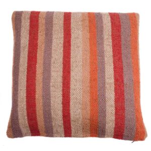 In The Mood sierkussen Kelim Stripe - terracotta - 45x45 cm - Leen Bakker