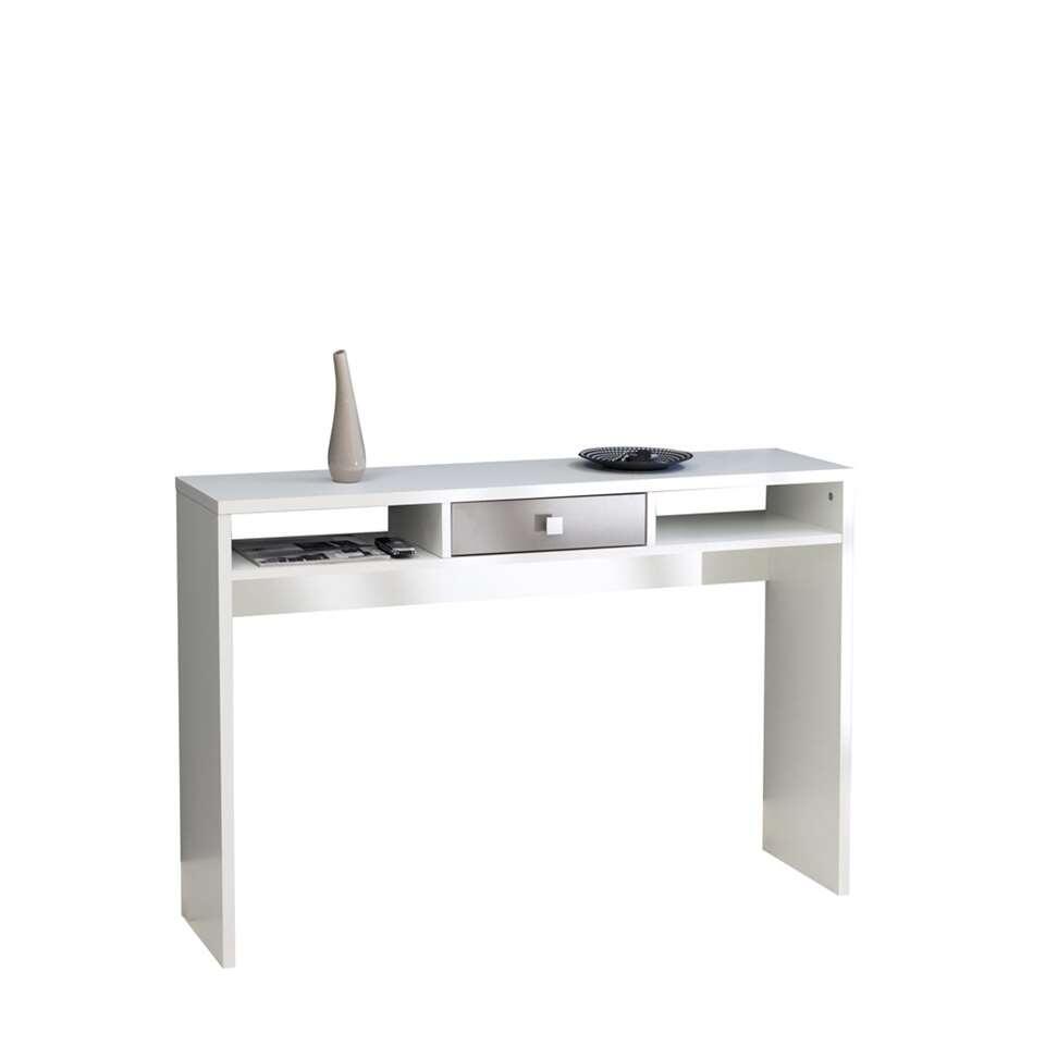 Symbiosis sidetable Helsoya - wit/taupe - 79,2x120x28 cm - Leen Bakker Symbiosis sidetable Helsoya - wit/taupe - 79